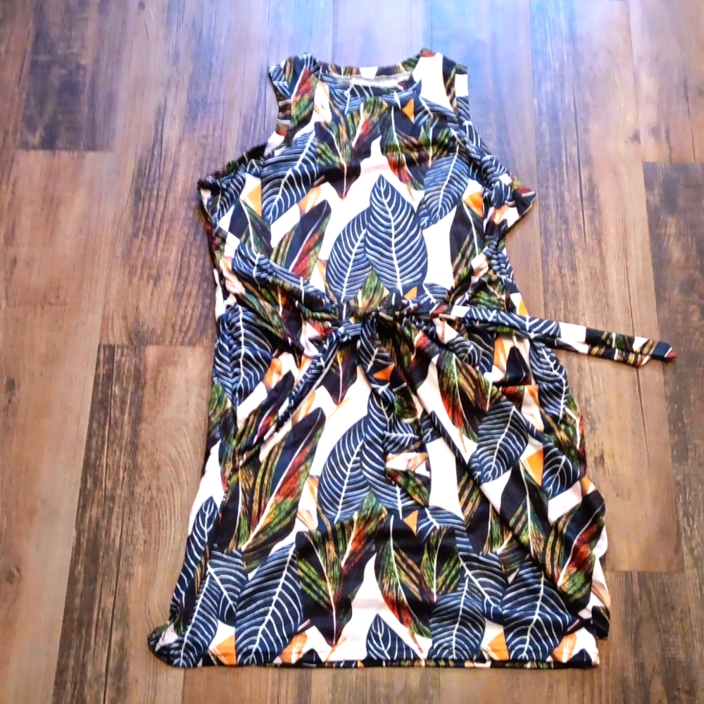 NEW! Tropical Palm Wrap Dress XXL XL